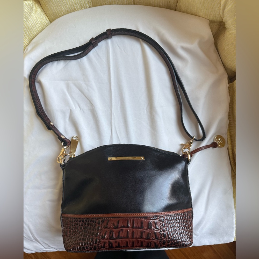 Brahmin Black and Brown Crossbody Bag